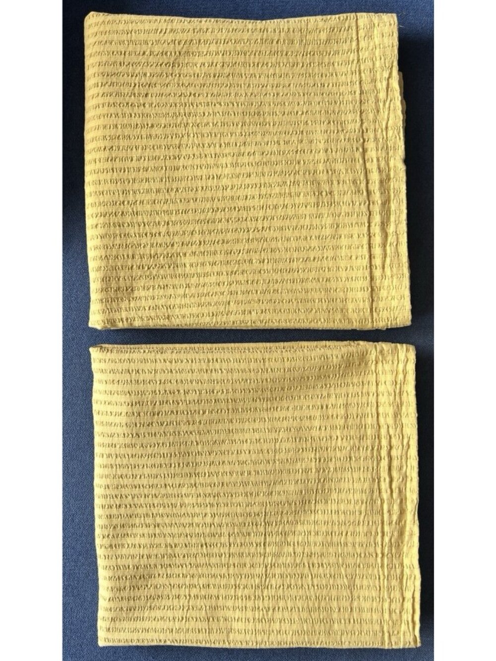 Brooklinen King Pillow Shams Seersucker Mustard Yellow Gold 100% Cotton Portugal - Picture 7 of 15